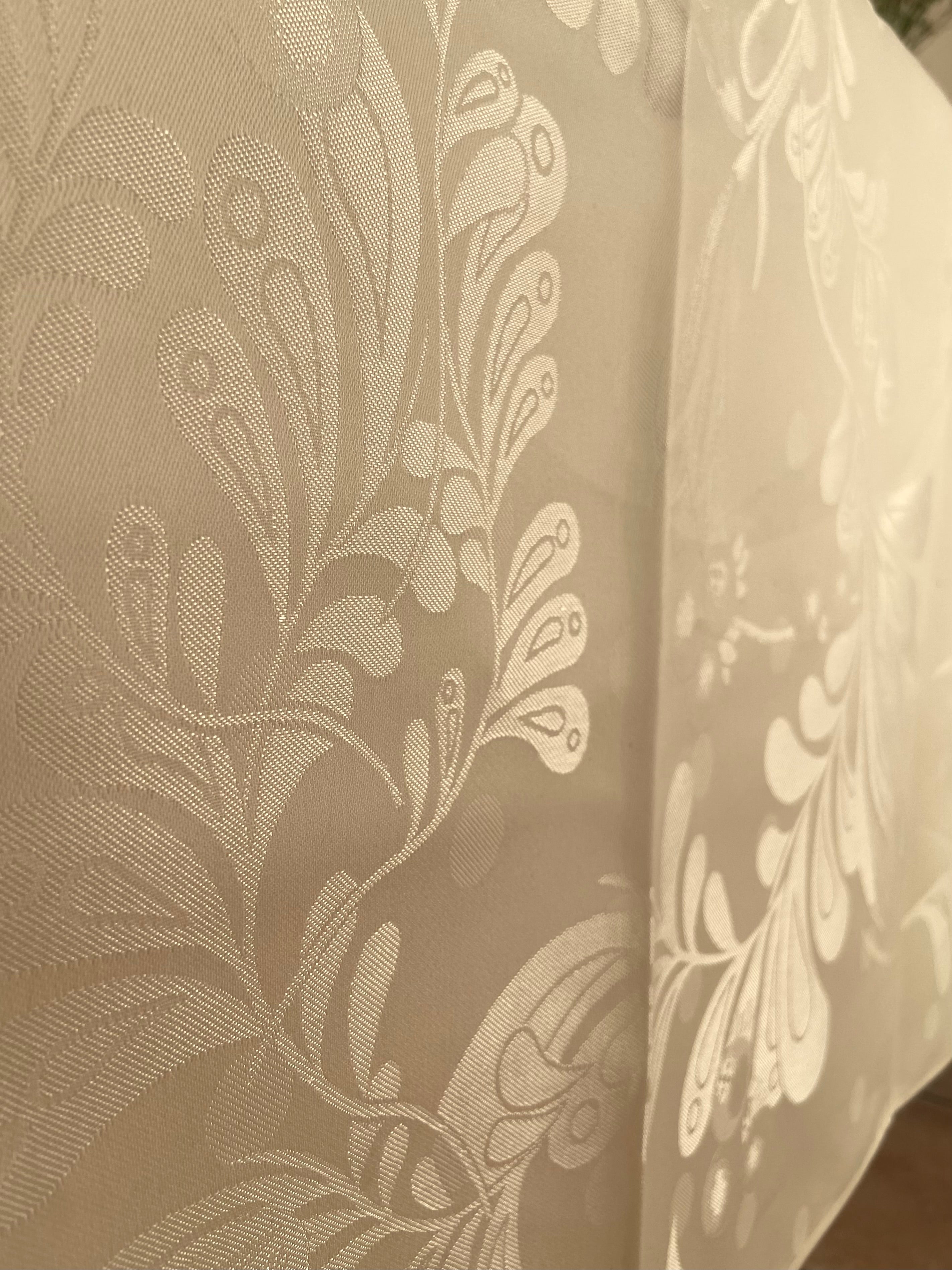 Brocade festive tablecloth Cream