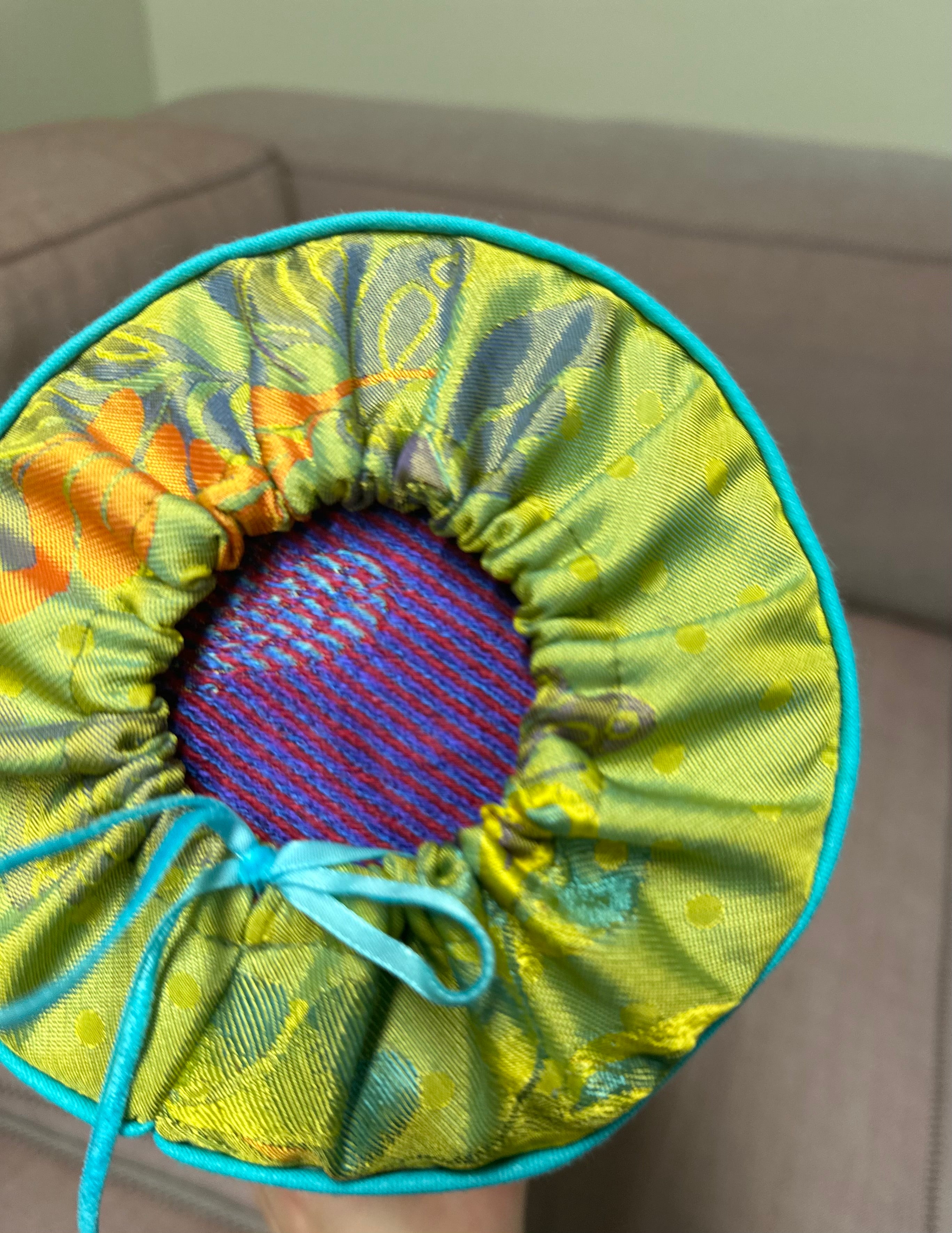 Brocade bolster pillow Green