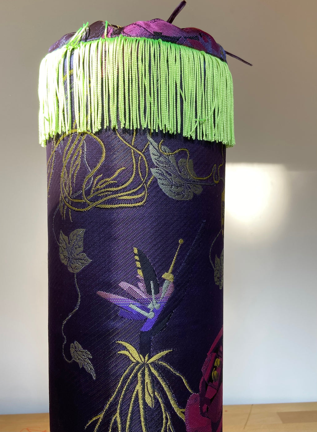 Brocade bolster pillow Blue