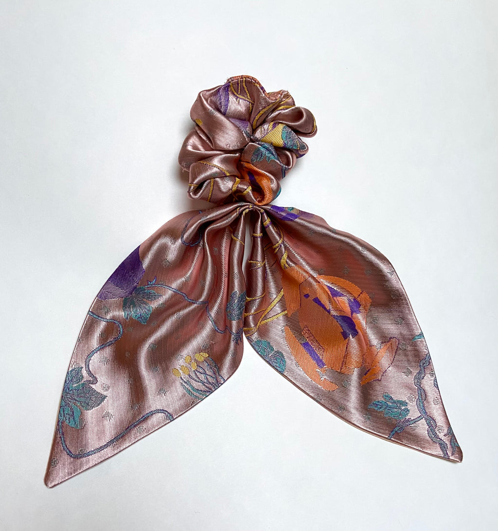 Brocade bow scrunchie big