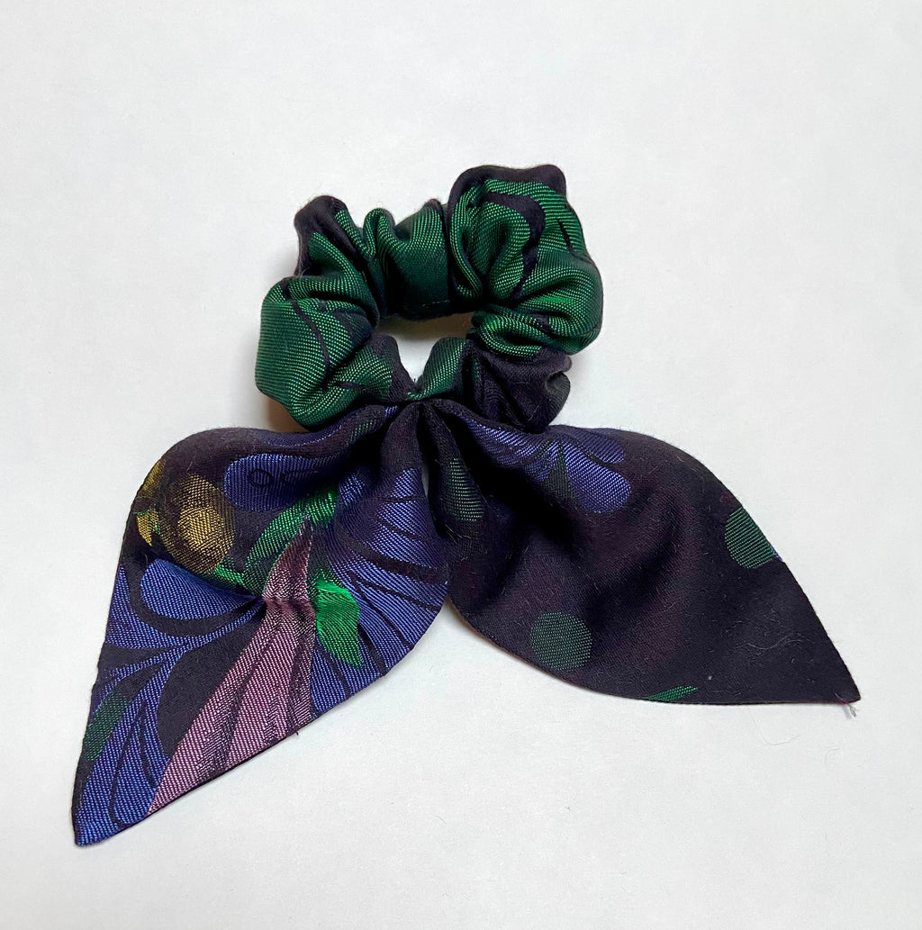 Brocade bow scrunchie small