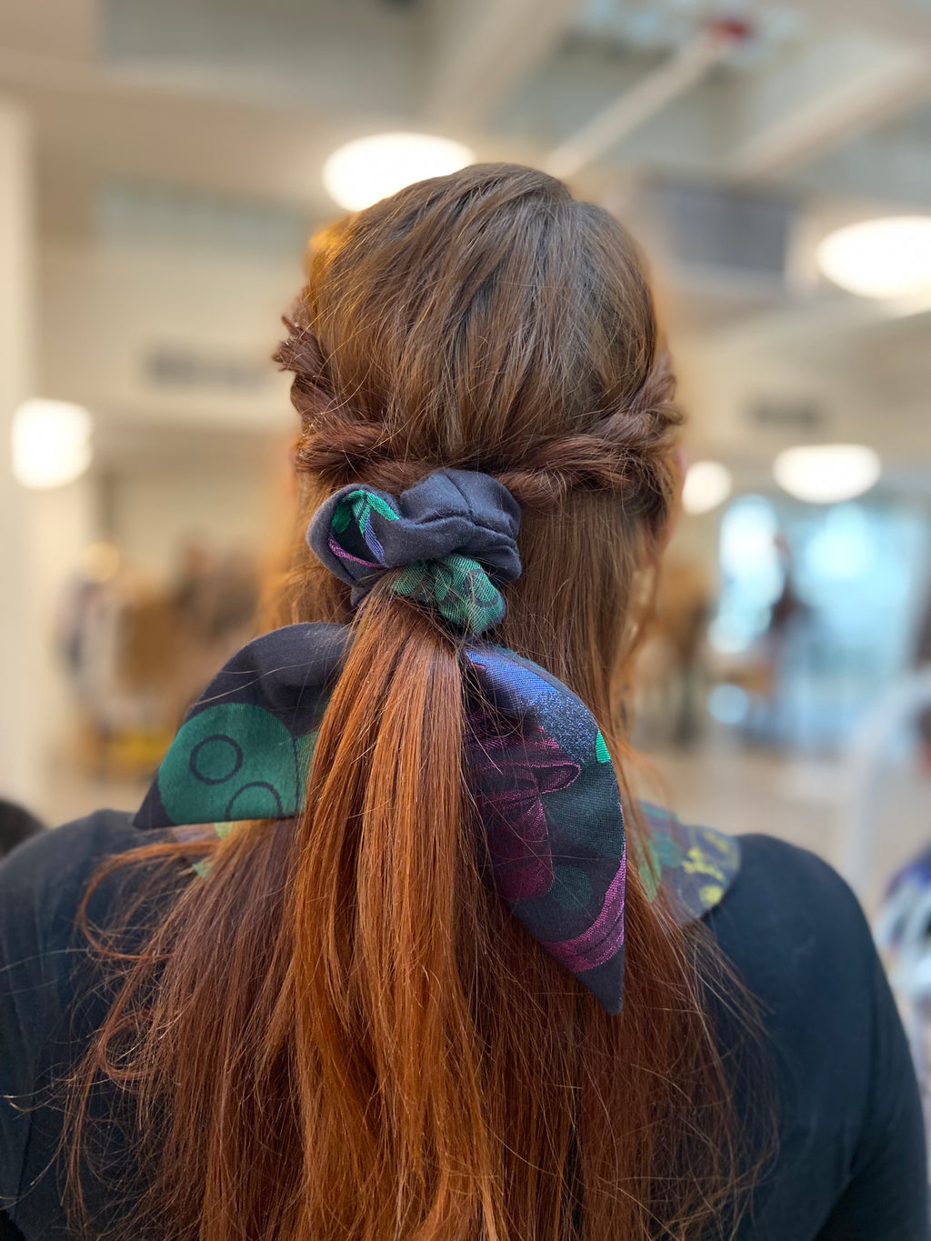 Brocade bow scrunchie small